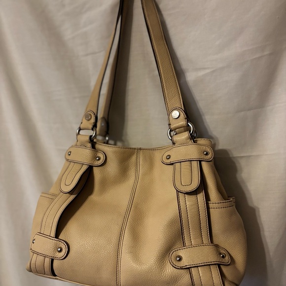 Tignanello Cream Gorgeous Pebble Leather Handbag - Picture 16 of 16